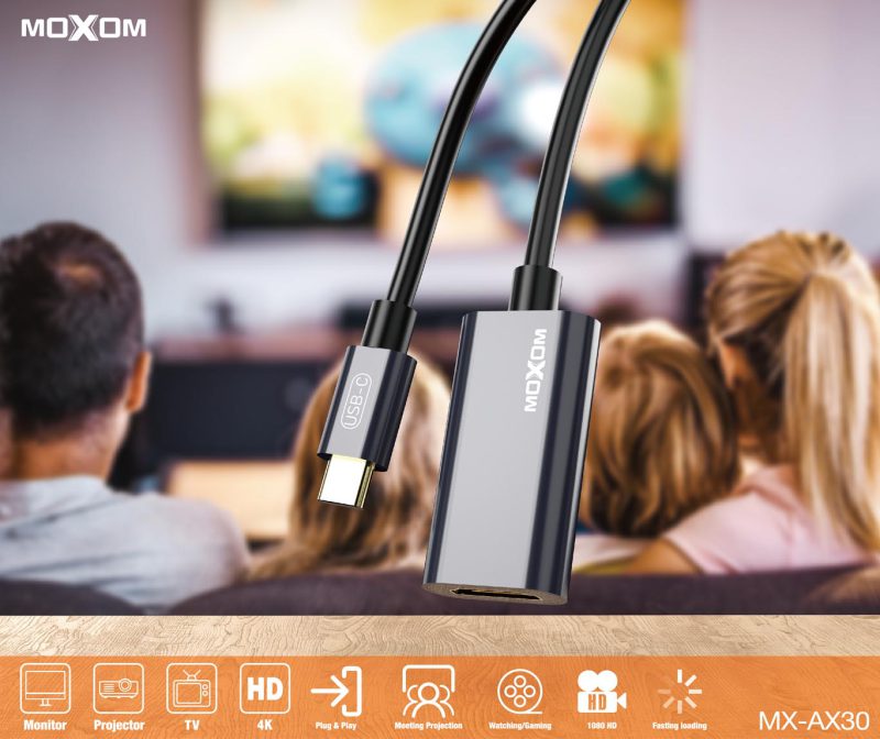 کابل تبدیل USB-C به HDMI موکسوم مدل MX-AX30